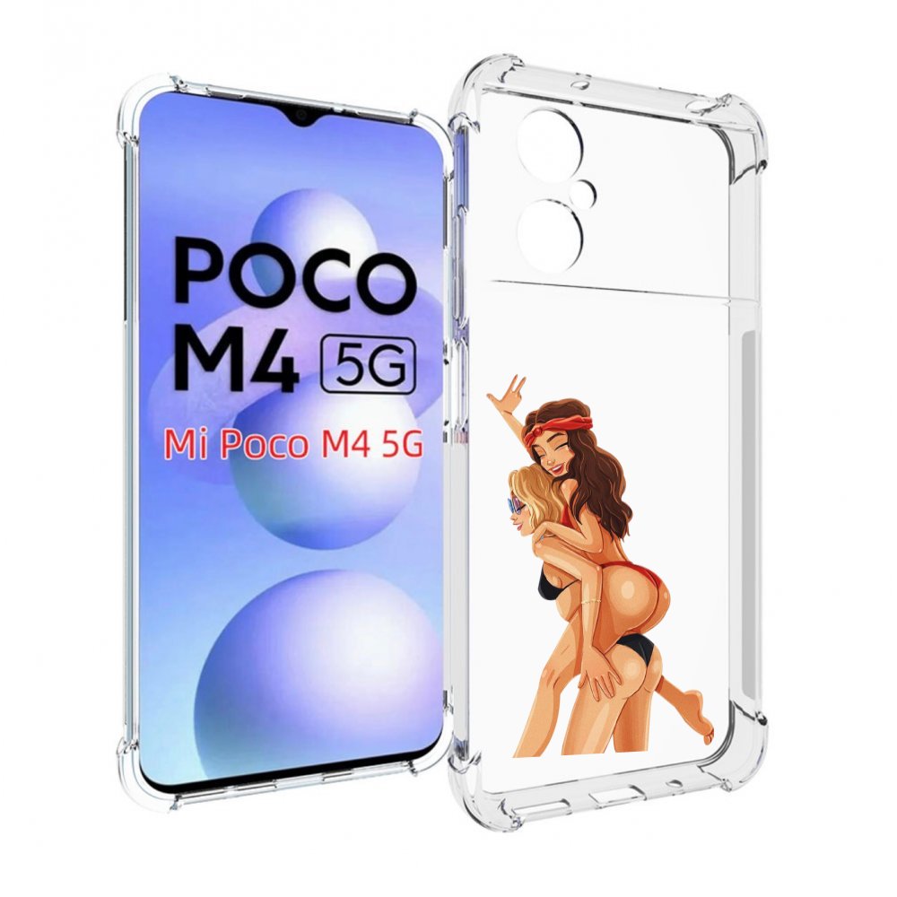 

Чехол MyPads две-подружки-в-купальниках женский для Xiaomi Poco M4 5G, Прозрачный, Tocco