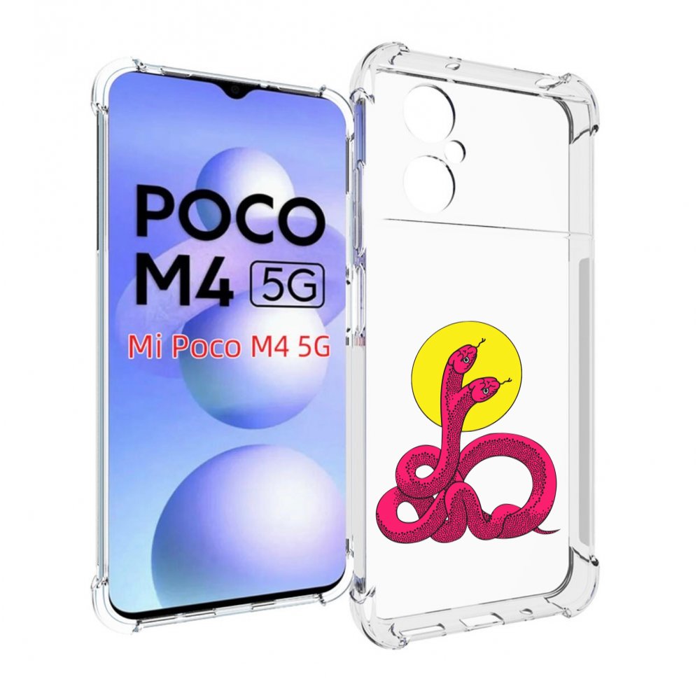 

Чехол MyPads двухголовая-змея для Xiaomi Poco M4 5G, Прозрачный, Tocco