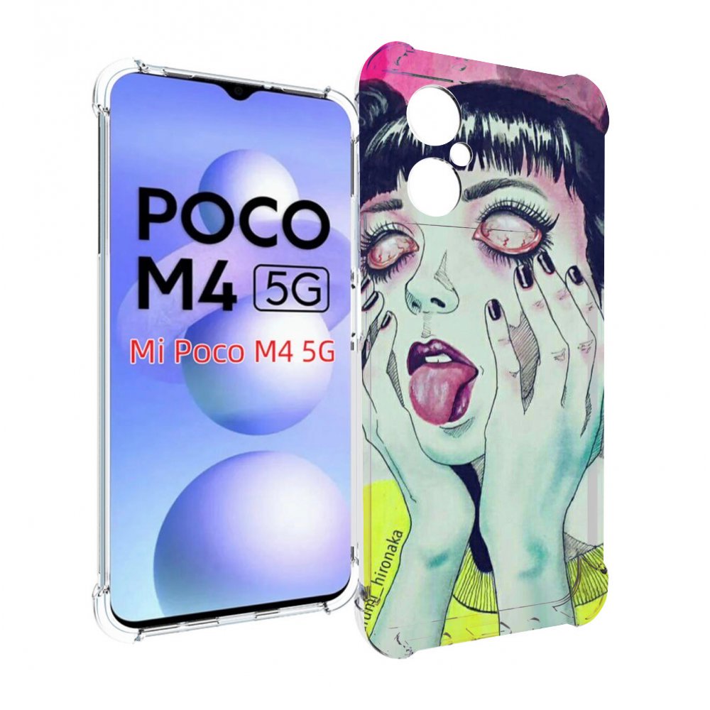 

Чехол MyPads девушка без зрачков для Xiaomi Poco M4 5G, Прозрачный, Tocco