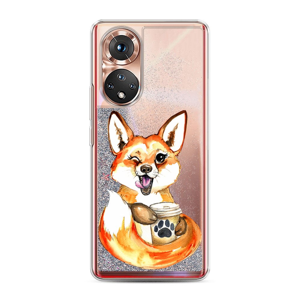 

Чехол Awog на Honor 50/Nova 9 "Подмигивающая лиса с кофе", Разноцветный, 6106191-1