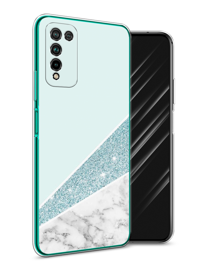 

Чехол Awog на Honor 10X Lite "Мрамор с голубыми блестками", Голубой;белый, 6104650-3