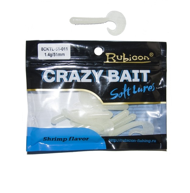 

Силиконовая приманка Rubicon Crazy Bait CKTL 51 мм, 011, 10 шт., Белый, Crazy Bait CKTL