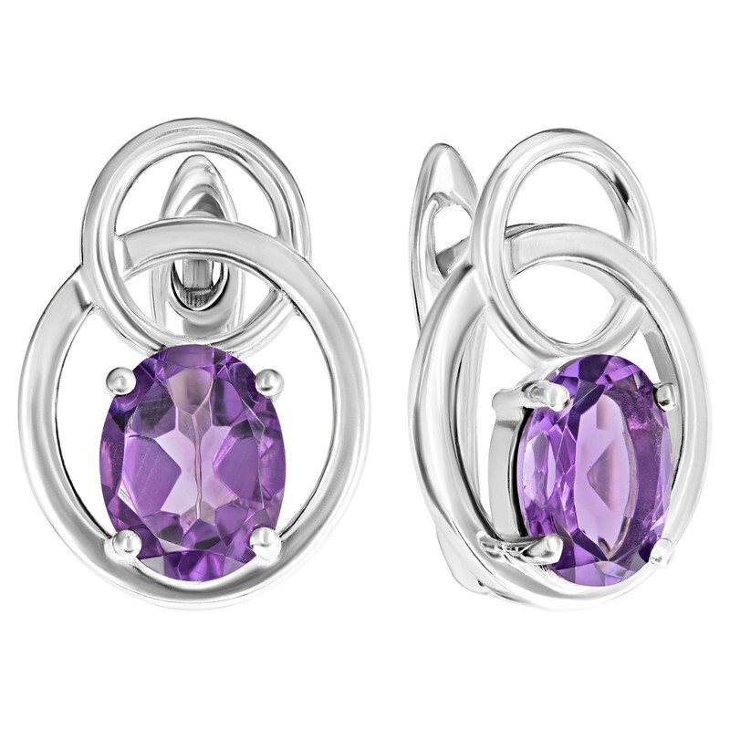 

Серьги из серебра с аметистом LAZURIT-ONLINE 8398AG, 8398AG