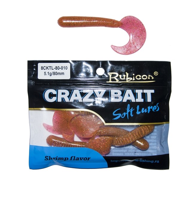 

Силиконовая приманка Rubicon Crazy Bait 80 мм, 010, 10 шт., Красный, Crazy Bait