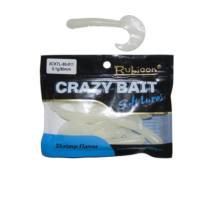 

Силиконовая приманка Rubicon Crazy Bait 80 мм, 011, 10 шт., Белый, Crazy Bait