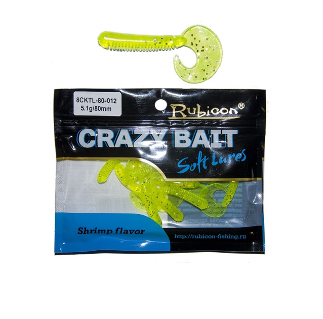 

Силиконовая приманка Rubicon Crazy Bait 80 мм, 012, 10 шт., Зеленый, Crazy Bait