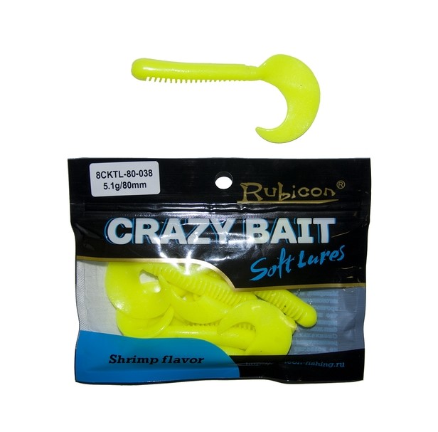 

Силиконовая приманка Rubicon Crazy Bait CKTL 80 мм, 038, 10 шт., Зеленый, Crazy Bait CKTL