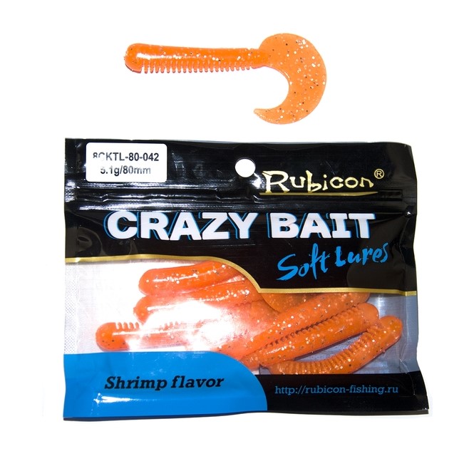 

Силиконовая приманка Rubicon Crazy Bait 80 мм, 042, 10 шт., Оранжевый, Crazy Bait