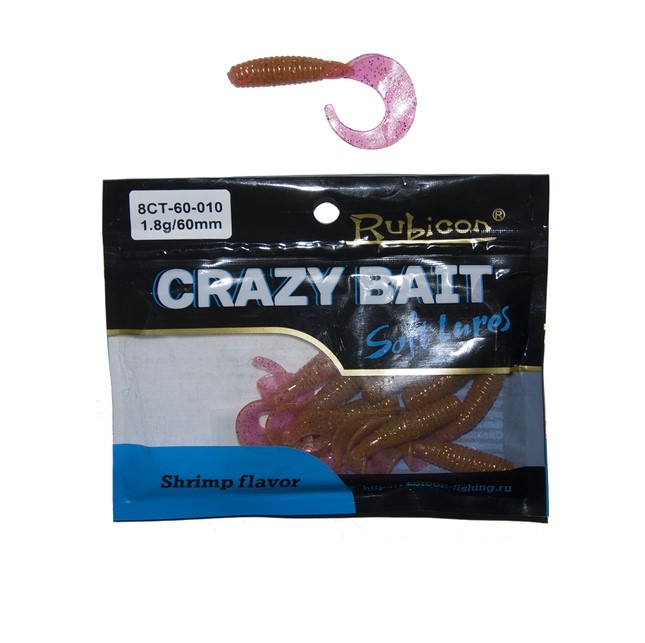 

Силиконовая приманка Rubicon Crazy Bait CT 60 мм, 010, 10 шт., Розовый, Crazy Bait CT