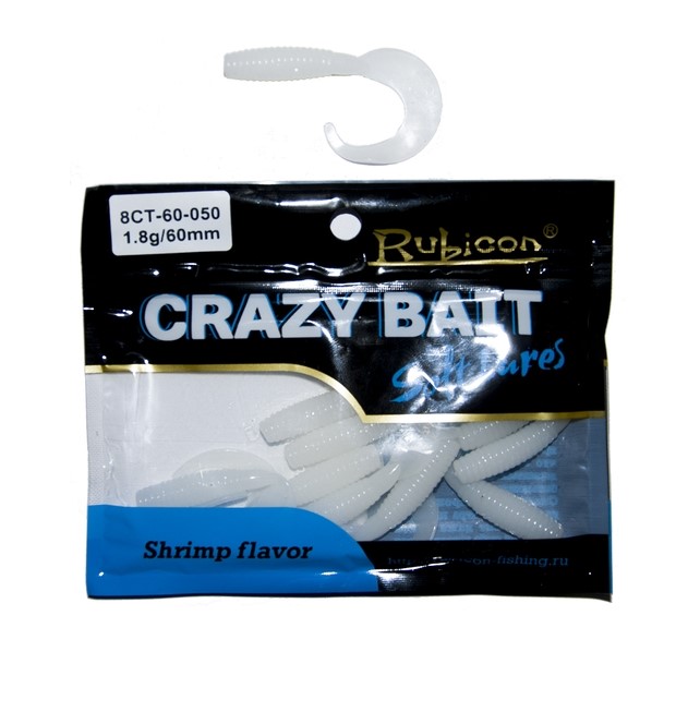 

Силиконовая приманка Rubicon Crazy Bait 60 мм, 050, 10 шт., Белый, Crazy Bait