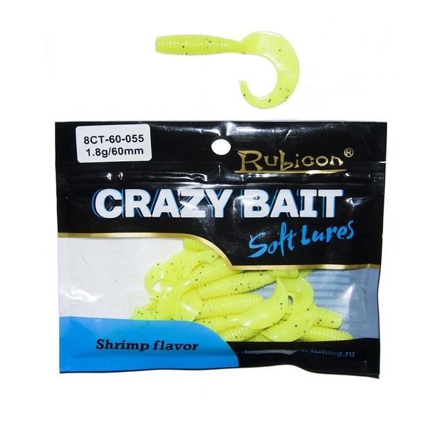 

Силиконовая приманка Rubicon Crazy Bait CT 60 мм, 055, 10 шт., Зеленый, Crazy Bait CT