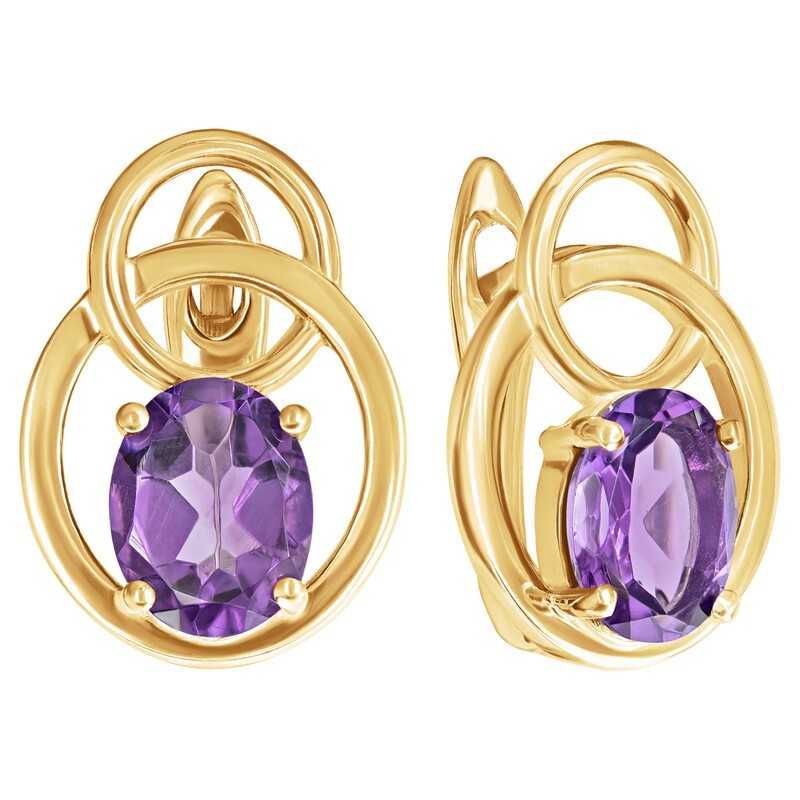 

Серьги из серебра с аметистом LAZURIT-ONLINE 8398YG, 8398YG