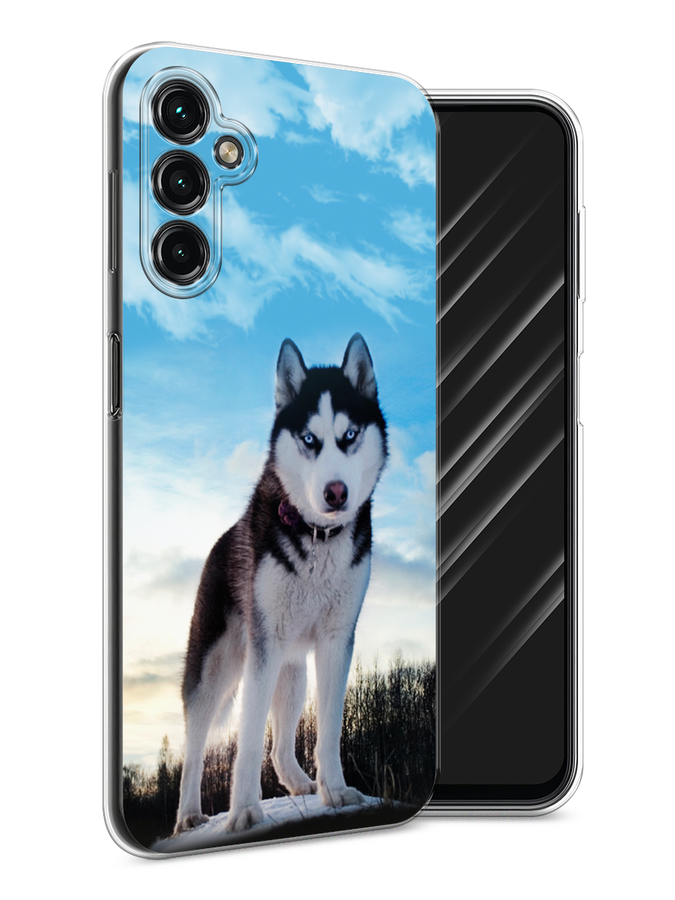 

Чехол Awog на Samsung Galaxy A14 4G "Хаски 3", Белый;черный;голубой, 2107950-2