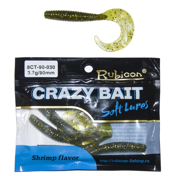 

Силиконовая приманка Rubicon Crazy Bait 90 мм, 030, 6 шт., Зеленый, Crazy Bait