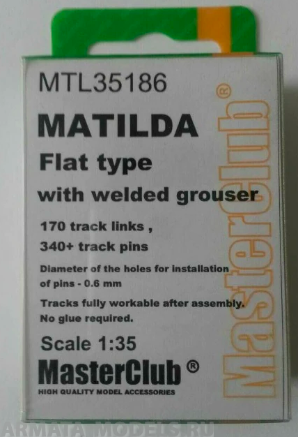 

MTL-35186 MasterClub Tracks for Matilda Flat type with welded grouser