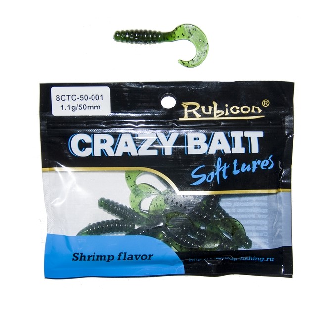 

Силиконовая приманка Rubicon Crazy Bait CTC 50 мм, 001, 12 шт., Зеленый, Crazy Bait CTC