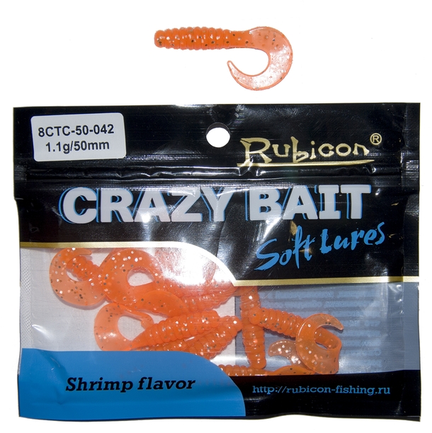 

Силиконовая приманка Rubicon Crazy Bait CTC 50 мм, 042, 12 шт., Оранжевый, Crazy Bait CTC