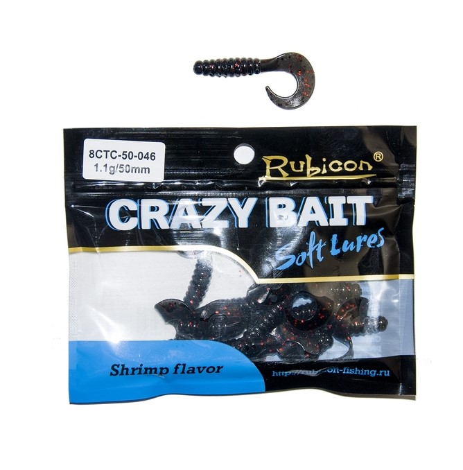 

Силиконовая приманка Rubicon Crazy Bait CTC 50 мм, 046, 12 шт., Черный, Crazy Bait CTC