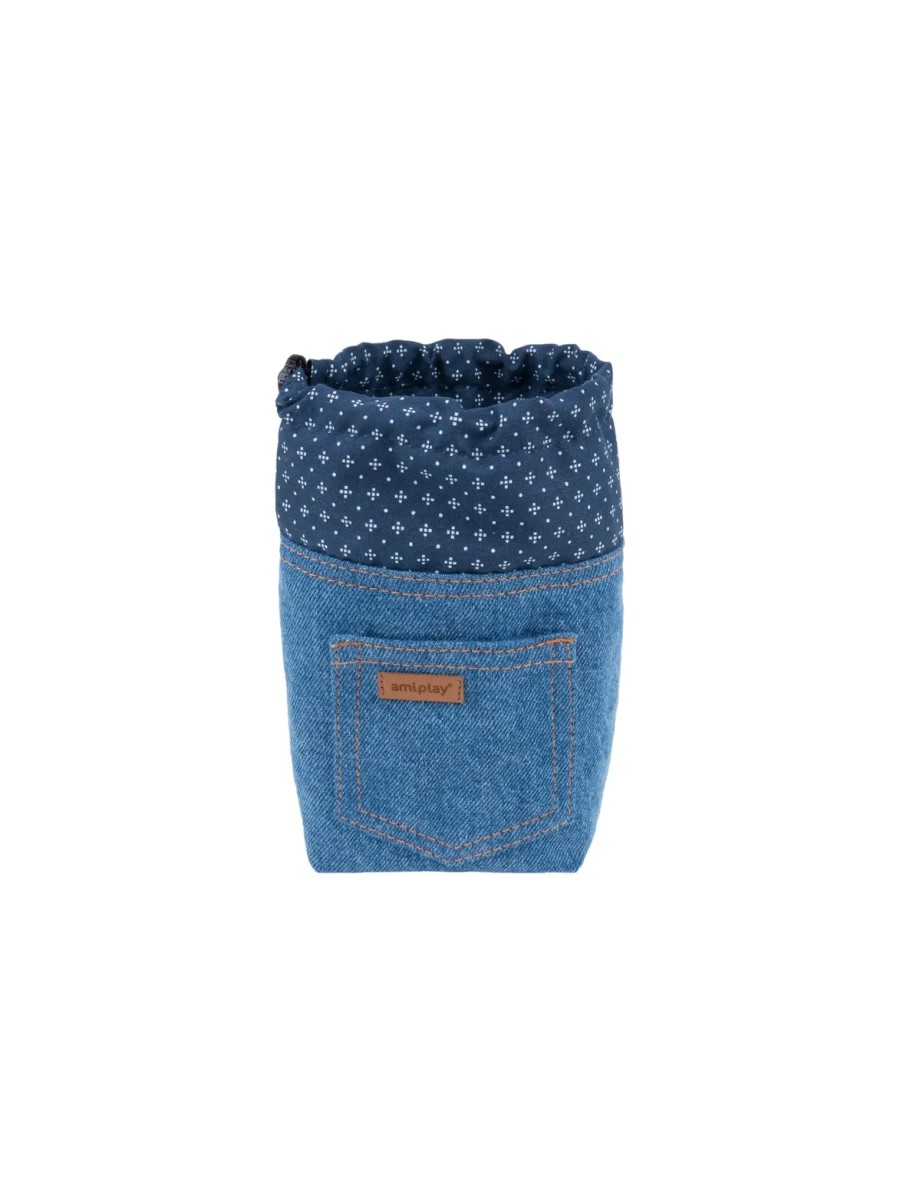 фото Сумка для лакомств amiplay denim 10х7х14 см, голубая