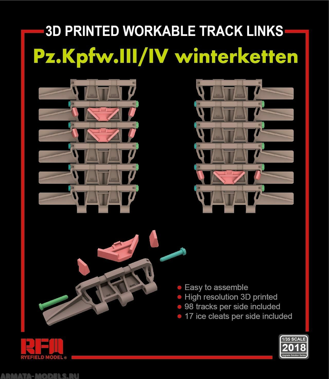 

RM-2018 Workable track links for Pz.III/IV winterketten 3D