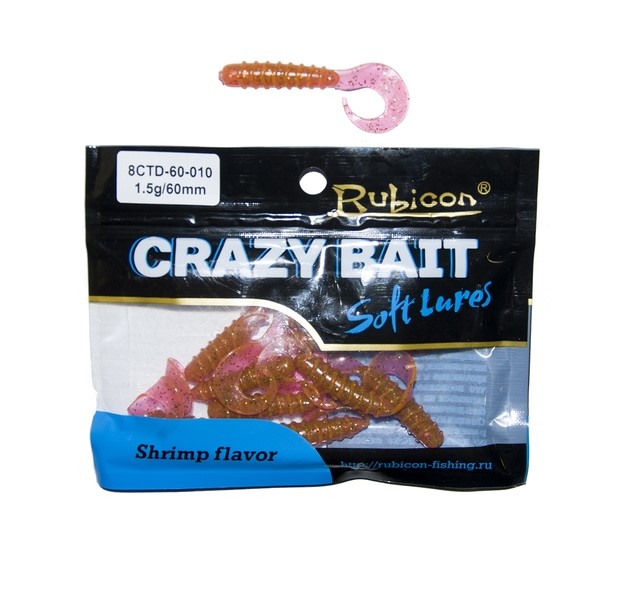 

Силиконовая приманка Rubicon Crazy Bait CTD 60 мм, 010, 10 шт., Розовый, Crazy Bait CTD