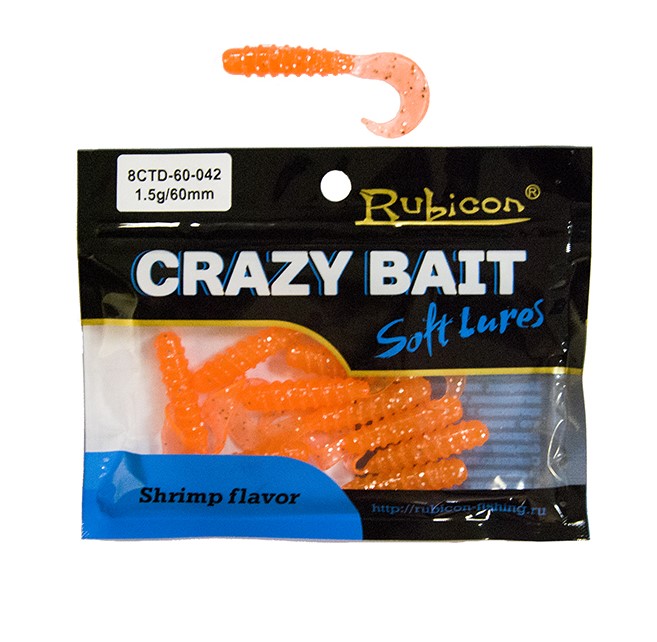

Силиконовая приманка Rubicon Crazy Bait CTD 60 мм, 042, 10 шт., Оранжевый, Crazy Bait CTD