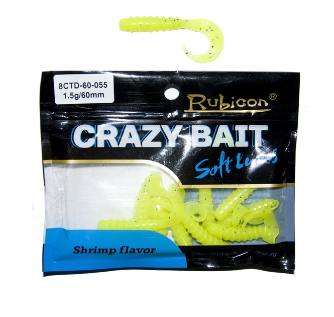 

Силиконовая приманка Rubicon Crazy Bait CTD 60 мм, 055, 10 шт., Желтый, Crazy Bait CTD