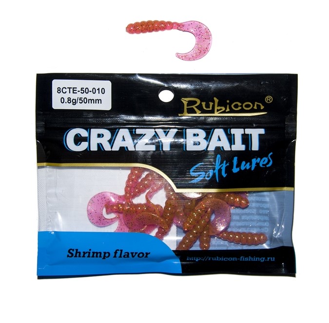 

Силиконовая приманка Rubicon Crazy Bait CTE 50 мм, 010, 12 шт., Розовый, Crazy Bait CTE