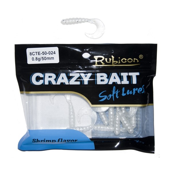 

Силиконовая приманка Rubicon Crazy Bait CTE 50 мм, 024, 12 шт., Белый, Crazy Bait CTE