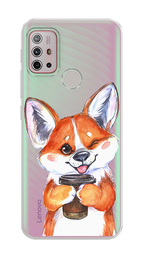 

Чехол на Lenovo K13 Note/Motorola Moto G10/G20/G30 "Корги с кофе", Оранжевый;белый, 112950-4