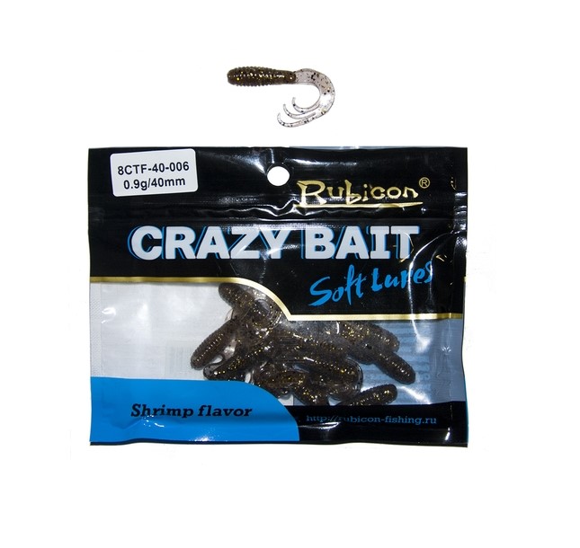

Силиконовая приманка Rubicon Crazy Bait 40 мм, 006, 16 шт., Черный, Crazy Bait
