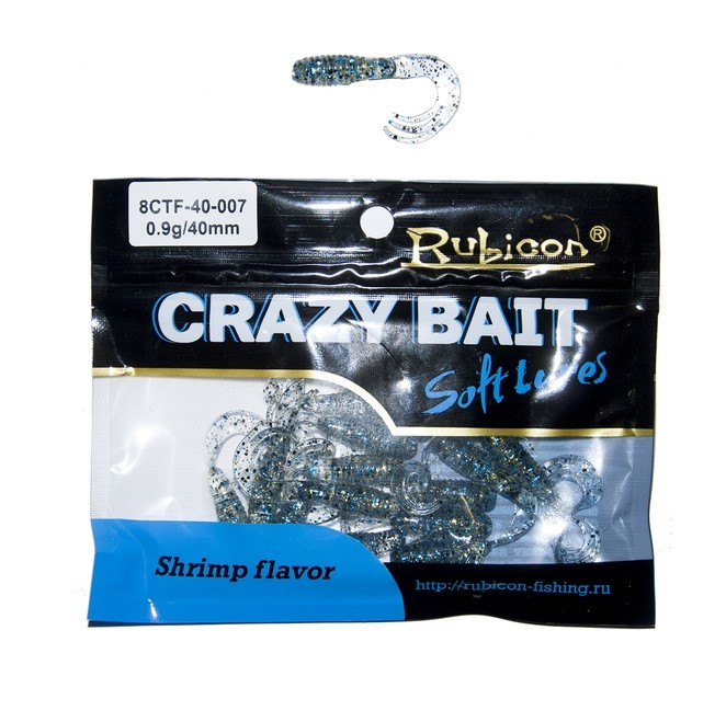 

Силиконовая приманка Rubicon Crazy Bait 40 мм, 007, 16 шт., Серебристый, Crazy Bait