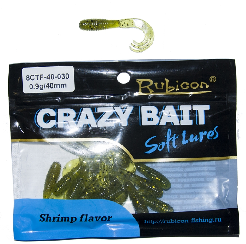 

Силиконовая приманка Rubicon Crazy Bait 40 мм, 030, 16 шт., Зеленый, Crazy Bait
