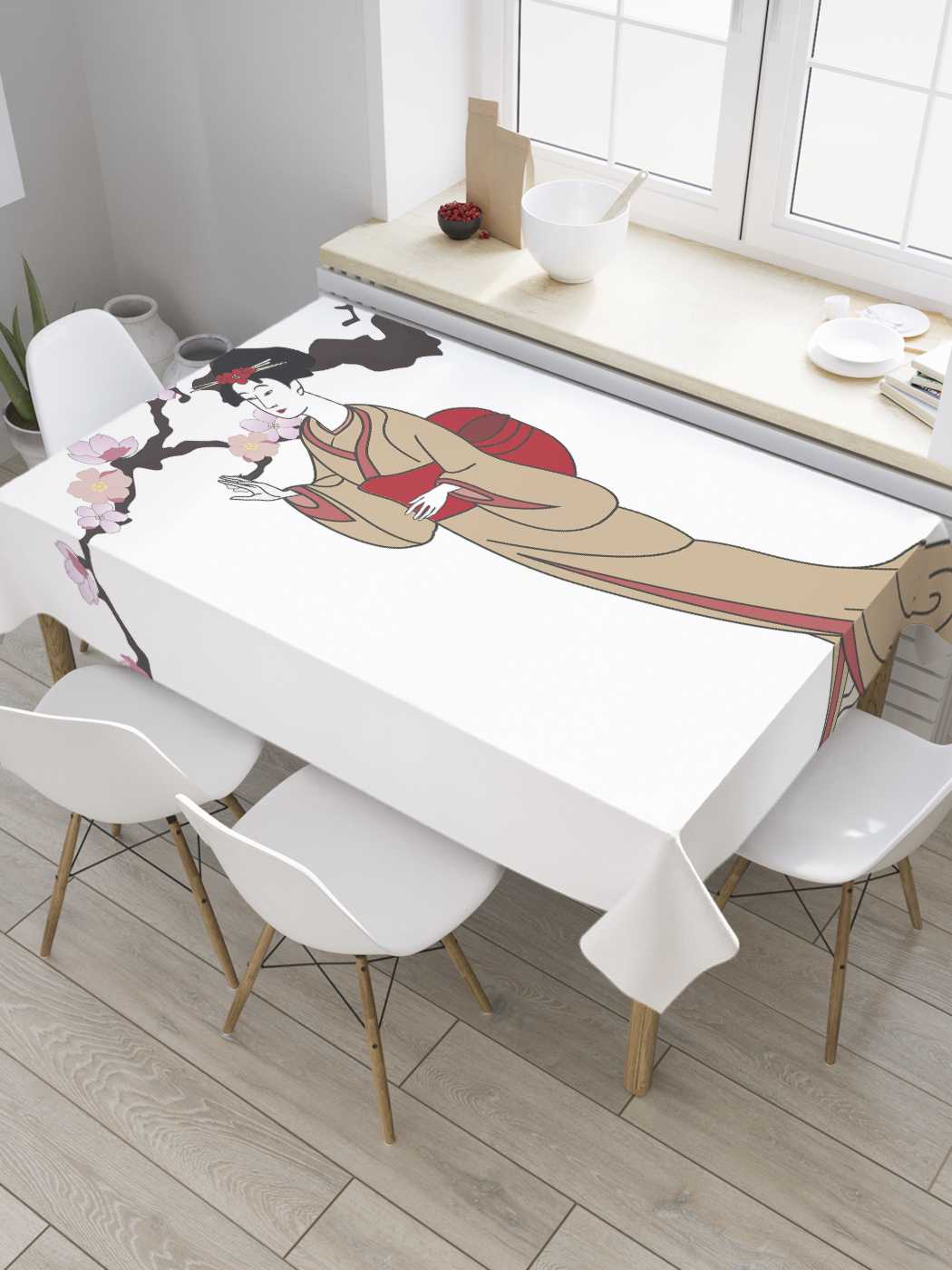 

Скатерть прямоугольная JoyArty "Гейша у ветки сакуры" из сатена, 120x145 см, Гейша у ветки сакуры