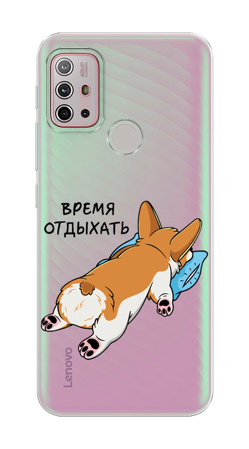 

Чехол на Lenovo K13 Note/Motorola Moto G10/G20/G30 "Корги отдыхает", Черный;коричневый;голубой, 112950-1