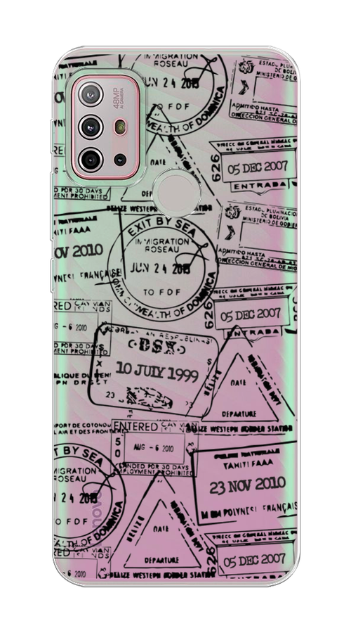 

Чехол на Lenovo K13 Note/Motorola Moto G10/G20/G30 "Visa stamps 2", Белый;черный;серый, 112950-2
