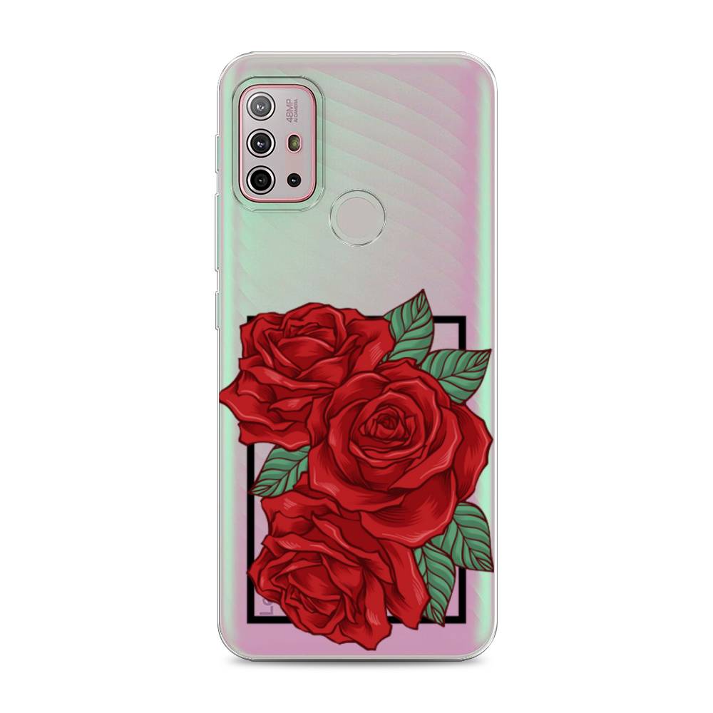 

Чехол на Lenovo K13 Note/Motorola Moto G10/G20/G30 "Три алые розы", Красный, 112950-2