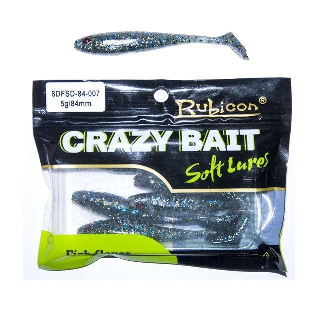 

Силиконовая приманка Rubicon Crazy Bait 84 мм, 007, 6 шт., Синий, Crazy Bait