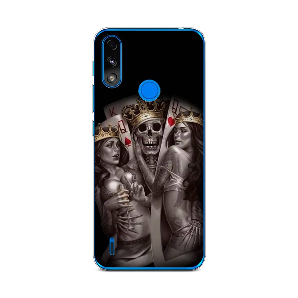 

Чехол на Lenovo K13/Motorola Moto E7 Power "Карты король и королевы", Серый;желтый, 113050-6