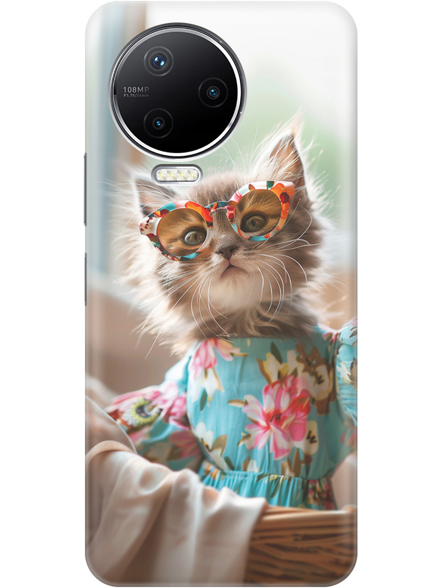

Силиконовый чехол на Infinix Note 12 Pro с рисунком "Кошечка в голубом платье", Белый;голубой;серый, 20000168