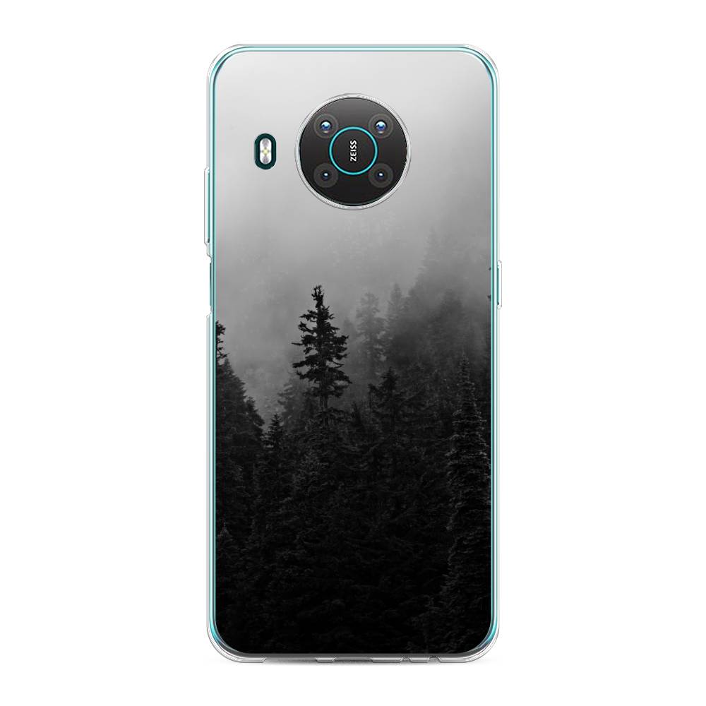 

Чехол на Nokia X20 "Туманный лес", Серый;черный, 124750-2
