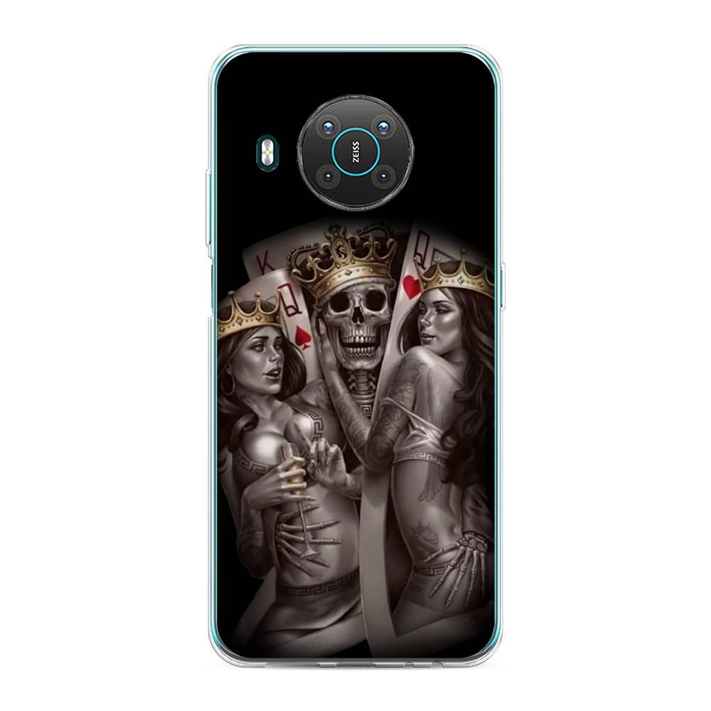 

Чехол на Nokia X20 "Карты король и королевы", Серый;желтый, 124750-6