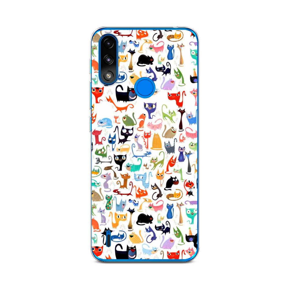 

Чехол на Lenovo K13/Motorola Moto E7 Power "Цветные коты", Разноцветный, 113050-1