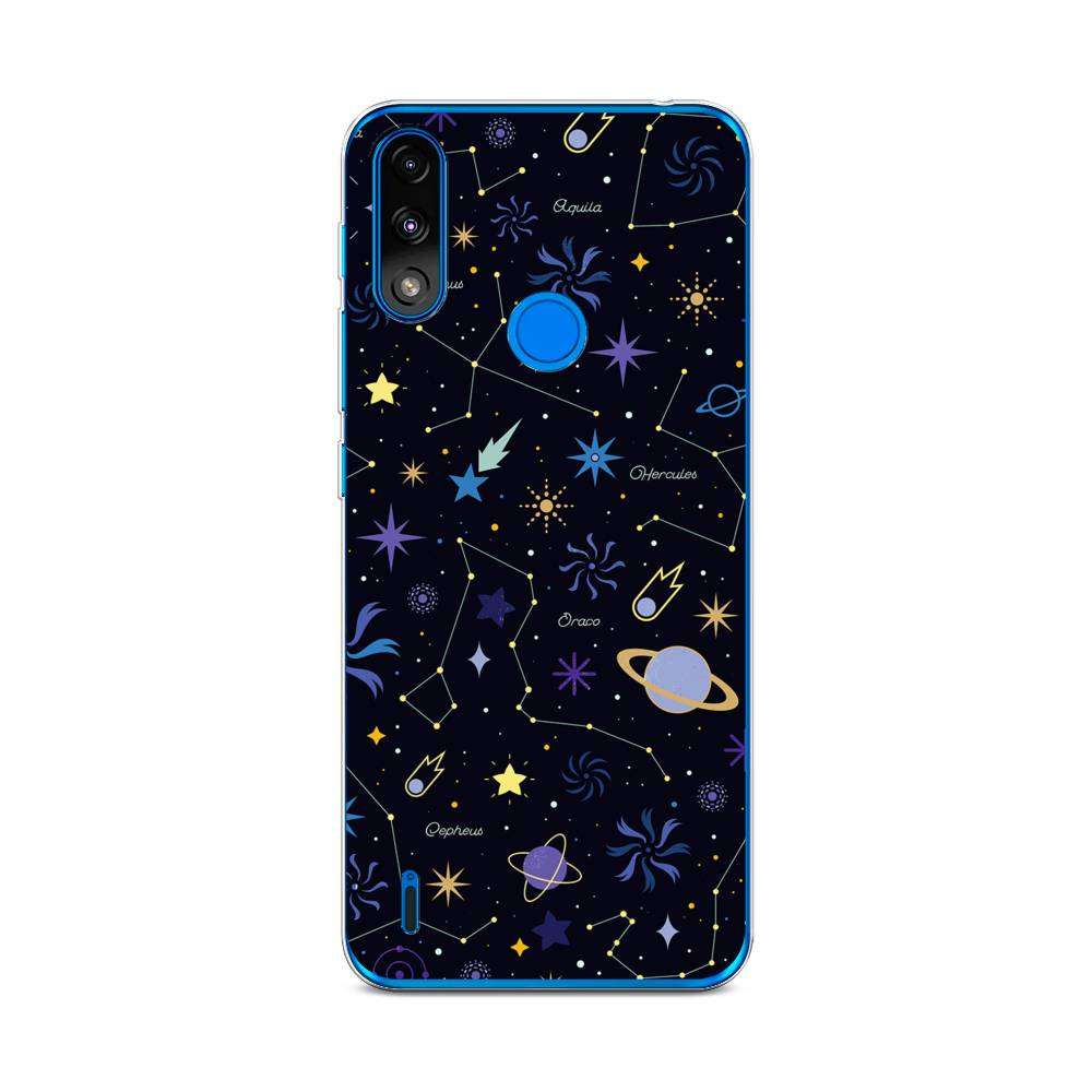 

Чехол на Lenovo K13/Motorola Moto E7 Power "Цветной космос", Желтый, 113050-2