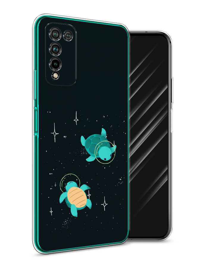 

Чехол Awog на Honor 10X Lite "Черепашки космонавты", Черный;синий, 6104650-4