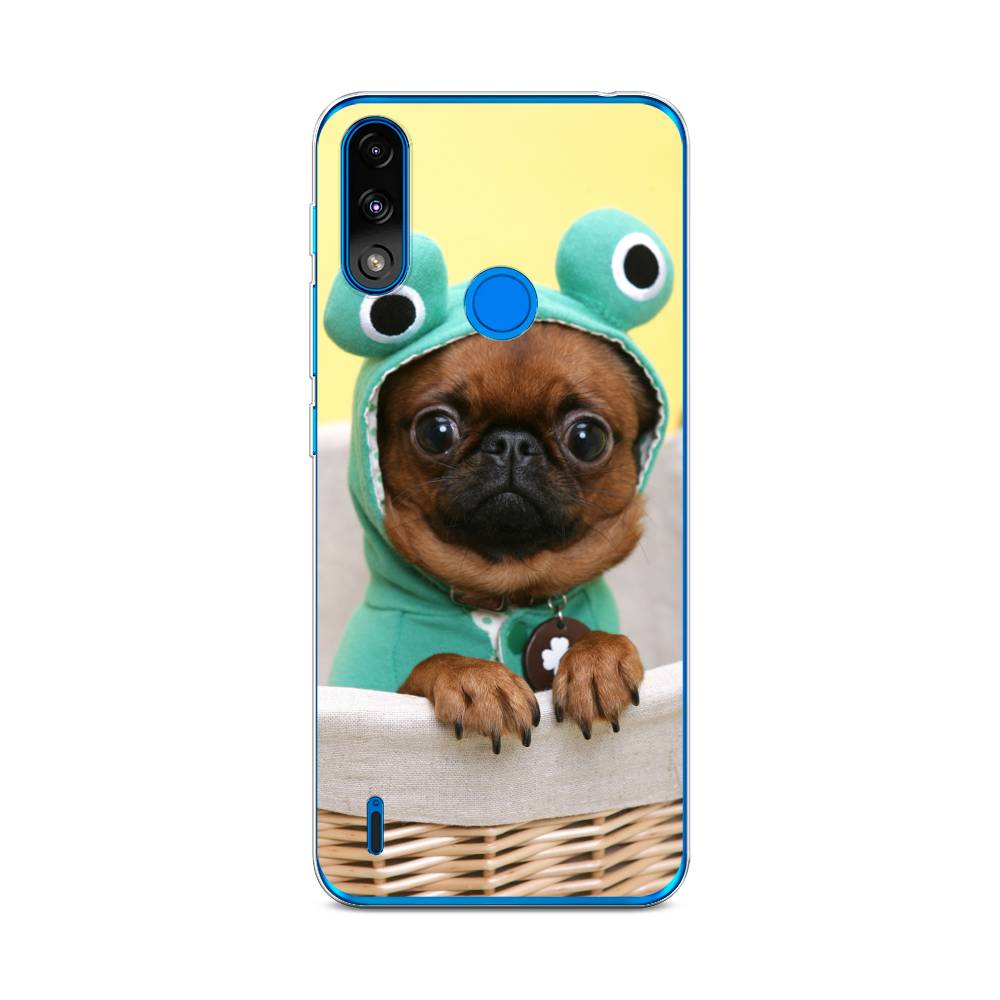 

Чехол на Lenovo K13/Motorola Moto E7 Power "Собачка в шапке лягушки", Коричневый;желтый;голубой, 113050-1