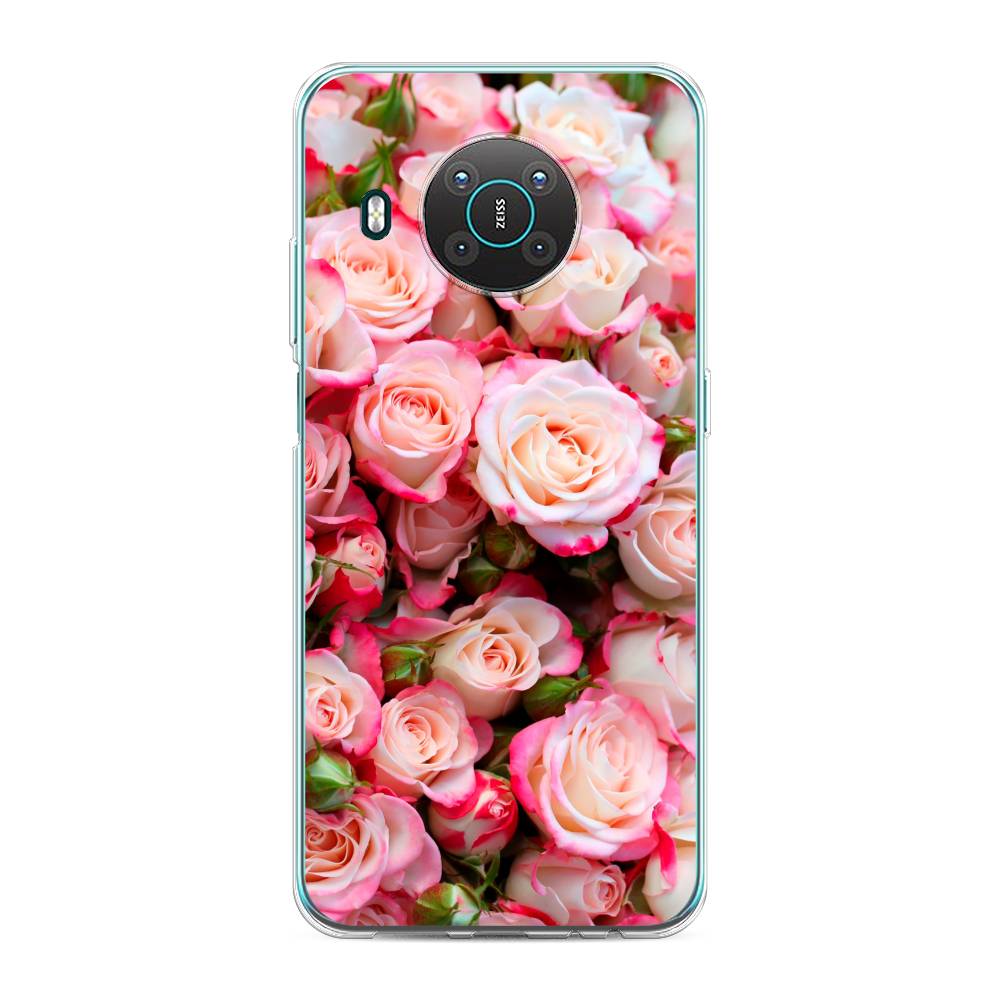 

Чехол на Nokia X20 "Много роз", Розовый, 124750-2