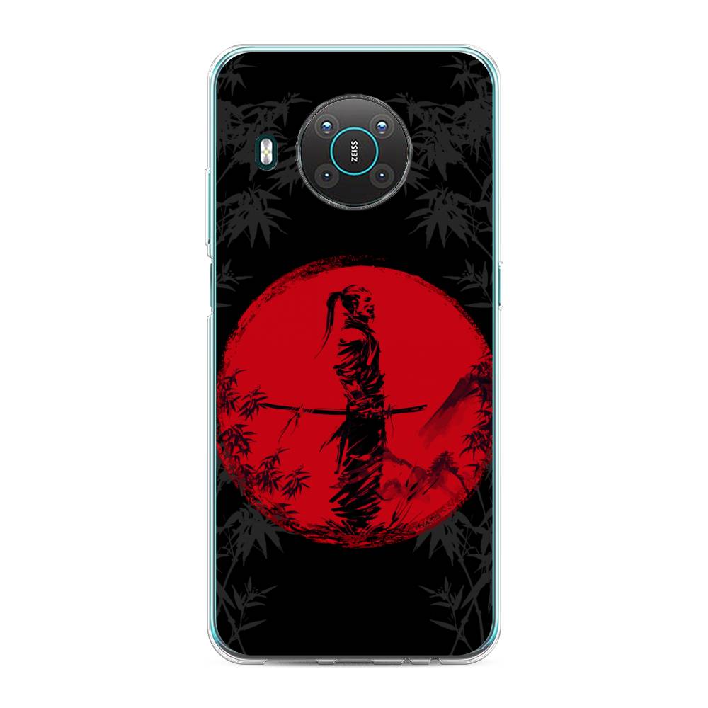 

Чехол на Nokia X20 "Самурай на красном фоне", Черный;красный;серый, 124750-4