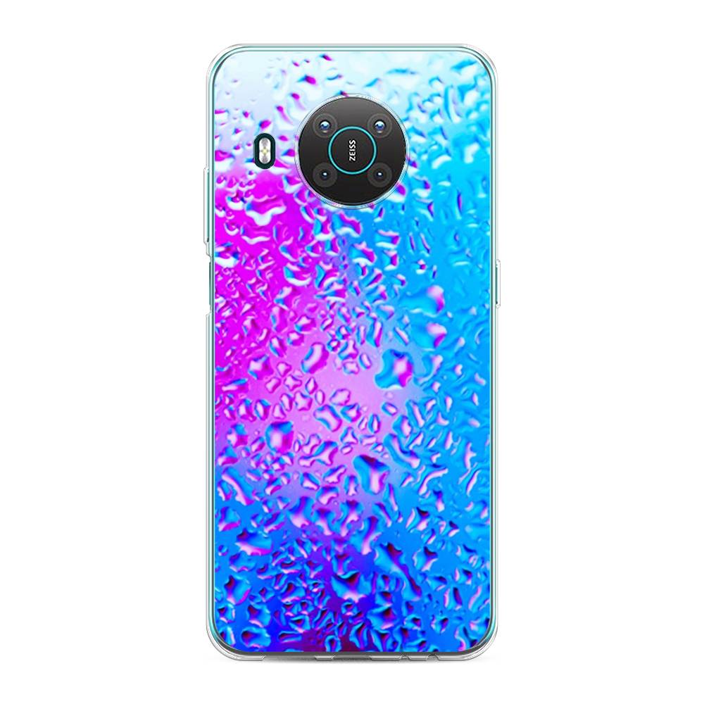 

Чехол на Nokia X20 "Капли на стекле", Голубой;розовый, 124750-3