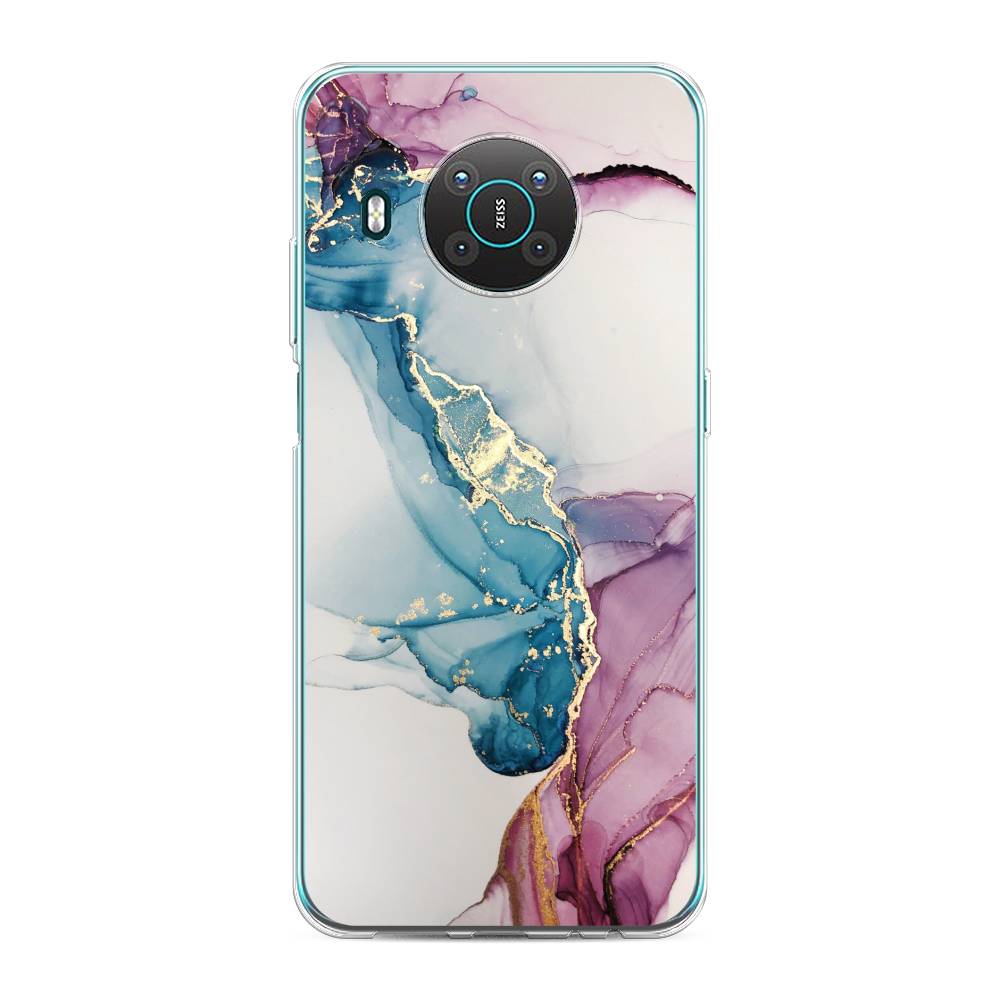 

Чехол на Nokia X20 "Розовые разводы рисунок", 124750-3